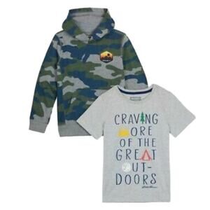 Eddie Bauer Boys Hoodie Sweatshirt Shirt Set Size Medium NWT